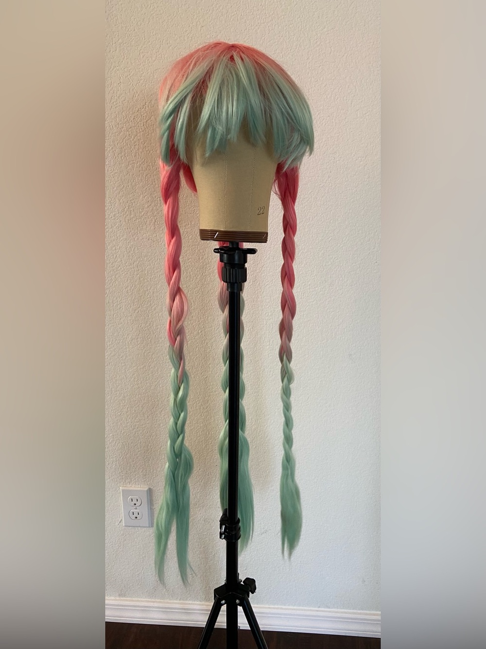 Mitsuri Pink and Green Synthetic Wig